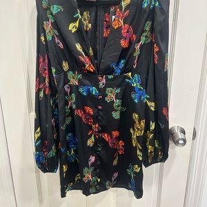 Floral satin mini dress